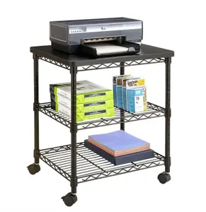 MDF Top Storage Rack Mobile Printer Cart com Steel Frame e Powder Coat para Durabilidade