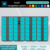 Armoire de rangement numérique en métal avec reconnaissance faciale, casier intelligent 48 portes pour bureau extérieur, armoire intelligente personnalisée