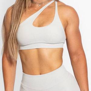 Soutien-gorge de sport sans couture à une épaule et dos nu, très élastique, pour l'entraînement, la course, la gym, le fitness et le yoga pour femme - Product Image 3