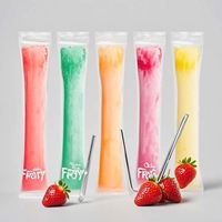 En stock en gros thermoscellable en plastique congelé glace sucette bâton crème Tube fermeture éclair Popsicle sac d'emballage pour jus de fruits Sicles