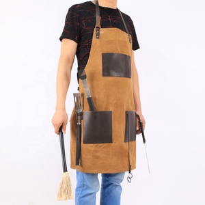 CHANGRONG personalizado encerado lona bolsillos impermeable barbacoa parrilla <span class=keywords><strong>delantal</strong></span> <span class=keywords><strong>para</strong></span> los hombres - Product Image 2