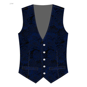 Gilet da <span class=keywords><strong>Uomo</strong></span> in Raso <span class=keywords><strong>Blu</strong></span> Royal con Scollo a V, Vestibilità Slim, Elegante e Casual - Product Image 4