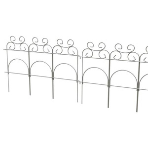 Wrought Iron Lawn <b>Fence</b> Panels 48.5x35.6Cm Foldable Garden Edge Outdoor Decoration Animal Barrier <b>Border</b> - Product Image 1