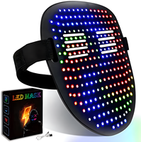 Nouveau masque Led avec détection de geste LED visage éclairé transformant le masque d'Halloween pour Costume Cosplay Party Christmas Rave Party