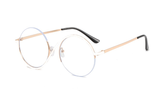 Gafas con Protección Anti Luz Azul y UV400, Montura Metálica Media Nueva y Lentes Planas Cómodas con Diseño Asimétrico - Product Image 5