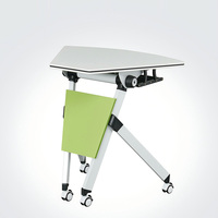Table pliante en forme d'éventail, mobilier de formation de bureau, table pliante portable, réglable avec roulettes, table de réunion, ordinateur portable, bureau pliable