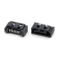 Conector macho Vertical de montaje Offset, SMT B, tipo Serial ATA, para PCB, 7 pines, SATA
