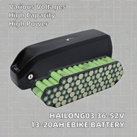 Batterie de vélo électrique au lithium-ion Hailong 36V 48V 15AH pour vélo électrique avec chargeur BMS pour moteur 2000W 1000W 750W Wallenpower