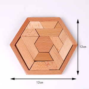Mainan Puzzle Geometris Bentuk Kotak Warna-warni Kayu 3D Buatan Tangan untuk Pendidikan Dini Anak Usia 2 hingga 4 Tahun. - Product Image 2