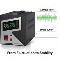 Régulateurs de tension stabilisateurs 1000VA 220V AC monophasé, régulateur automatique avec écran LCD, résistant à la chaleur et à l'humidité, pour générateur, maison et atelier