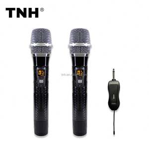 TNH UM- M102 mikrofon multifungsi, mikrofon profesional UHF 2 saluran, mikrofon suara jernih daya tinggi untuk acara Karaoke Keluarga - Product Image 1