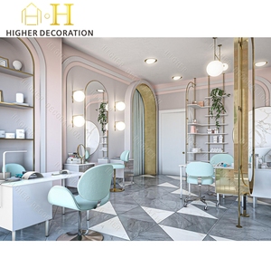 מפעל סלון מודרני מותאם אישית תצוגה ארון מדפים תצוגה קוסמטיים מתלה עם אורות - Product Image 5