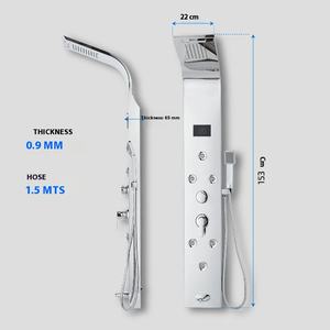 Grifo de <span class=keywords><strong>ducha</strong></span> de un solo Mango, cabezal de <span class=keywords><strong>ducha</strong></span> de lluvia de cascada pulida, chorros de masaje para SPA, <span class=keywords><strong>torre</strong></span> de visualización de temperatura de agua Digital - Product Image 3