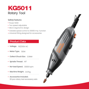 Herramienta Rotativa con Cable KG5011 3000 RPM, Amoladora Multiusos para Grabado, Corte, Pulido, Perforación, Manualidades, Reparación - Product Image 1