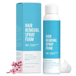 2 in 1 Hair Removal Foam Hair Removal Foam and Hair Inhibitor Newest Formula with Aloe Vera & Vitamin E Depilatory Cream