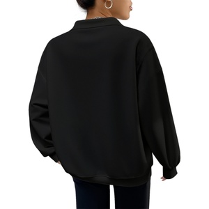 Vestes d'hiver pour femmes à capuche à fermeture éclair, couleur unie noire, manches longues, impression puff, logo personnalisé vintage, commande d'échantillon possible - Product Image 5