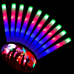 2024 Wholesale Luminous Stick Cheering Sponge Glow Stick Colorful Led Glow Foam Stick