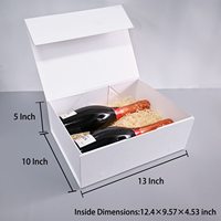 5 paquets populaires boîte-cadeau de mariage blanche avec couvercles magnétiques boîte-cadeau contient des autocollants de carte ruban de remplissage en papier déchiqueté