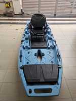 Kayak de pêche à pédales VK 1 personne, système de propulsion par pédales, démontable en trois parties, facile à transporter, en HDPE, durable, pour eaux vives.