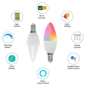 Miglior prezzo di controllo vocale 5W E14 RGBCW Tuya Wifi Smart <span class=keywords><strong>lampadina</strong></span> musica candela <span class=keywords><strong>lampadina</strong></span> Led con Smart Life APP PST-WFC37 - Product Image 6