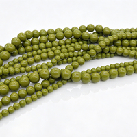 Perles en verre peintes de 6 mm, 8 mm, 10 mm, trou droit, couleur unie, pour bracelet bohème, accessoires de perlage DIY