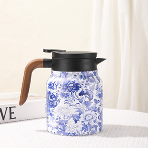<span class=keywords><strong>Théière</strong></span> rétro à motif floral en acier inoxydable, grande capacité isolée, séparation de l'eau du thé, cafetière <span class=keywords><strong>avec</strong></span> <span class=keywords><strong>infuseur</strong></span> à thé intégré - Product Image 5
