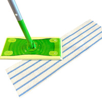 Recharges de têtes de balai plat en microfibre bleues jetables pour un nettoyage de haute qualité