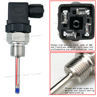 Sensor Suhu Pt100 Thermistor Hirschman OEM IP68, Probe Ulir Tetap Tahan Air dari Baja Anti Karat untuk Pemasangan di Pipa