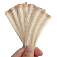 Extensions à bandes adhésives de 18 à 26 pouces, vente directe usine, sans nœuds, sans perte, cuticules alignées, 100 % cheveux humains Remy pour femmes blanches