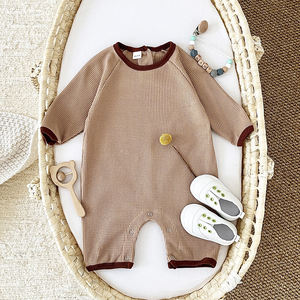 Pagliaccetti autunnali per neonati a maniche lunghe in cotone con cialda di cotone - Product Image 6