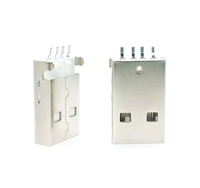 Conector Hembra USB2.0-AM de YZTECH, SMT, Blanco, Latón, PCB, 4P, 12V, 1A