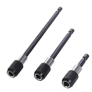 Adaptateur de tige de perceuse hexagonale à embout noir à dégagement rapide et auto-verrouillant, connecteur de tournevis allongé, lot de 3 pièces - Product Image 1