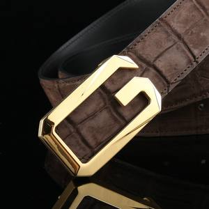 Water Dyed Nile Matte crocodile Leather A-level Luxurious and Noble High-end Formal <b>Men's</b> Luxury <b>Belt</b> with Plate Buckle Steel - Product Image 4