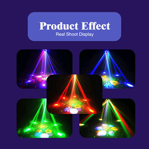 RGBW 10x10W LED 6-Arms hareketli kafa lazer DMX 512 ses aktif disko müzik projektör lambası için parti DJ sahne aydınlatma evreleme - Product Image 6