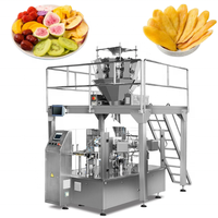 Automatische roterende multihead weegschaal voor voorgevormde zakken, vacuüm, stikstof, gedroogd fruit, noten, koffie, ziplock staande zak verpakkingsmachine
