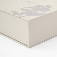 Boîte rigide personnalisée beige avec fermeture magnétique à rabat, fabriquée en Chine, pour emballage de cadeau nid d'oiseau avec insert