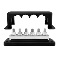 Barre omnibus 600A, bloc de distribution d'alimentation 12V, bornes robustes M10 à 4 pôles avec couvercle pour système de batterie automobile et marine