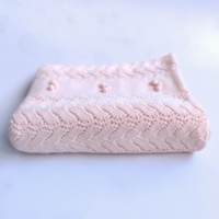 Offre Spéciale personnalisé 100% coton tricot bébé couverture Super doux creux nouveau-né emmailloter réception couverture coton tricot bébé couverture