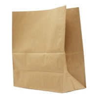Sacs en papier kraft brun personnalisés avec impression SOS, ouverture automatique, qualité alimentaire, pour emporter, épicerie, boulangerie, avec logo