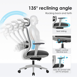 Silla de Oficina Ergonómica Eléctrica de Masaje de Calidad Premium al por Mayor con Respaldo de Malla - Sillas de Oficina - Mobiliario de Oficina - Product Image 5