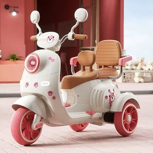 Motocicleta Eléctrica para Niños de 12 V, Triciclo <span class=keywords><strong>con</strong></span> 3 <span class=keywords><strong>Ruedas</strong></span> y Dos Asientos para Niñas de 2 a 7 Años, Coche de Juguete para Bebés - Product Image 2