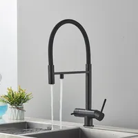 Robinet de cuisine 3 voies en laiton massif, fournisseur d'or, robinet de luxe avec filtre à eau purifiée, mitigeur chaud/froid 3-en-1 pour la vente en gros