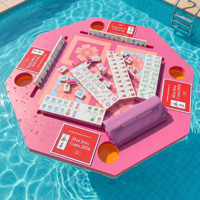 Tapis flottant octogonal portable et pliable, style américain, pour jeu de Mahjong flottant, en matériau EVA écologique, pour divertissement aquatique et poker.