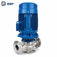 Pompa Sentrifugal Pipa Horizontal Desain In-line Berflens Besi Cor/Baja Tahan Karat Tekanan 150m untuk Air Bangunan