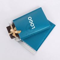Sacs de courrier gris métalliques à bulles, enveloppes de livraison, avec Logo blanc, 50 pièces