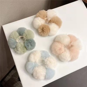 Dễ Thương Bất Thỏ Sang Trọng Bóng Tóc Scrunchies Hỗn Hợp Màu Đàn Hồi Ban Nhạc Cao Su Hairbands Cho Cô Gái - Product Image 4