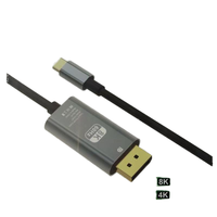 Câble USB-C vers DP 8K 60Hz Thunderbolt 3 DP mâle-mâle Câble en cuivre nu pour MacBook Pro Ordinateur portable Projecteur PC
