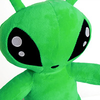 Peluches Alien aux Grands Yeux Verts, Figurines de Dessins Animés et Anime, Ovni, Personnages Intelligents Extra-terrestres, Coussin