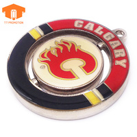 Gantungan Kunci Logam Putar Tim Hoki Es Kustom, Bahan Zinc Alloy, Enamel Lunak, Epoxy Dome, Hadiah untuk Penggemar Olahraga, Grosir, Desain Gratis