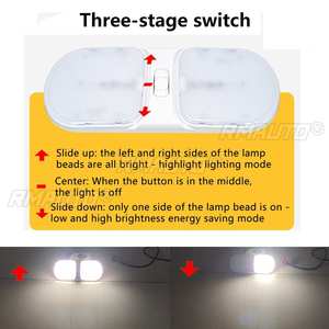 Lampe de lecture LED 12-24V 126 LED pour intérieur de voiture, plafond de camping-car, remorque, caravane (1 ou 2 pièces) - Product Image 5